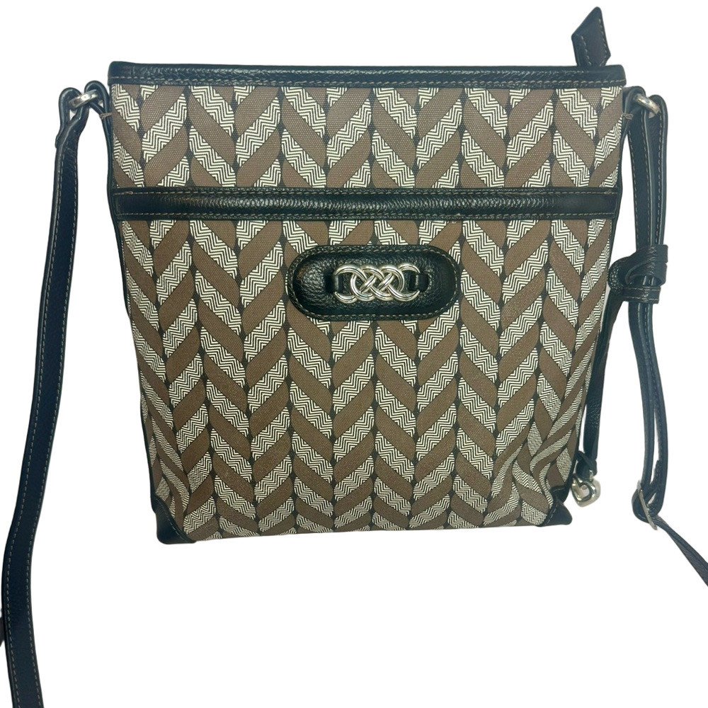 💖#105 Brighton EUC Interlok Journey Herringbone Crossbody Bag w/ Dust Bag